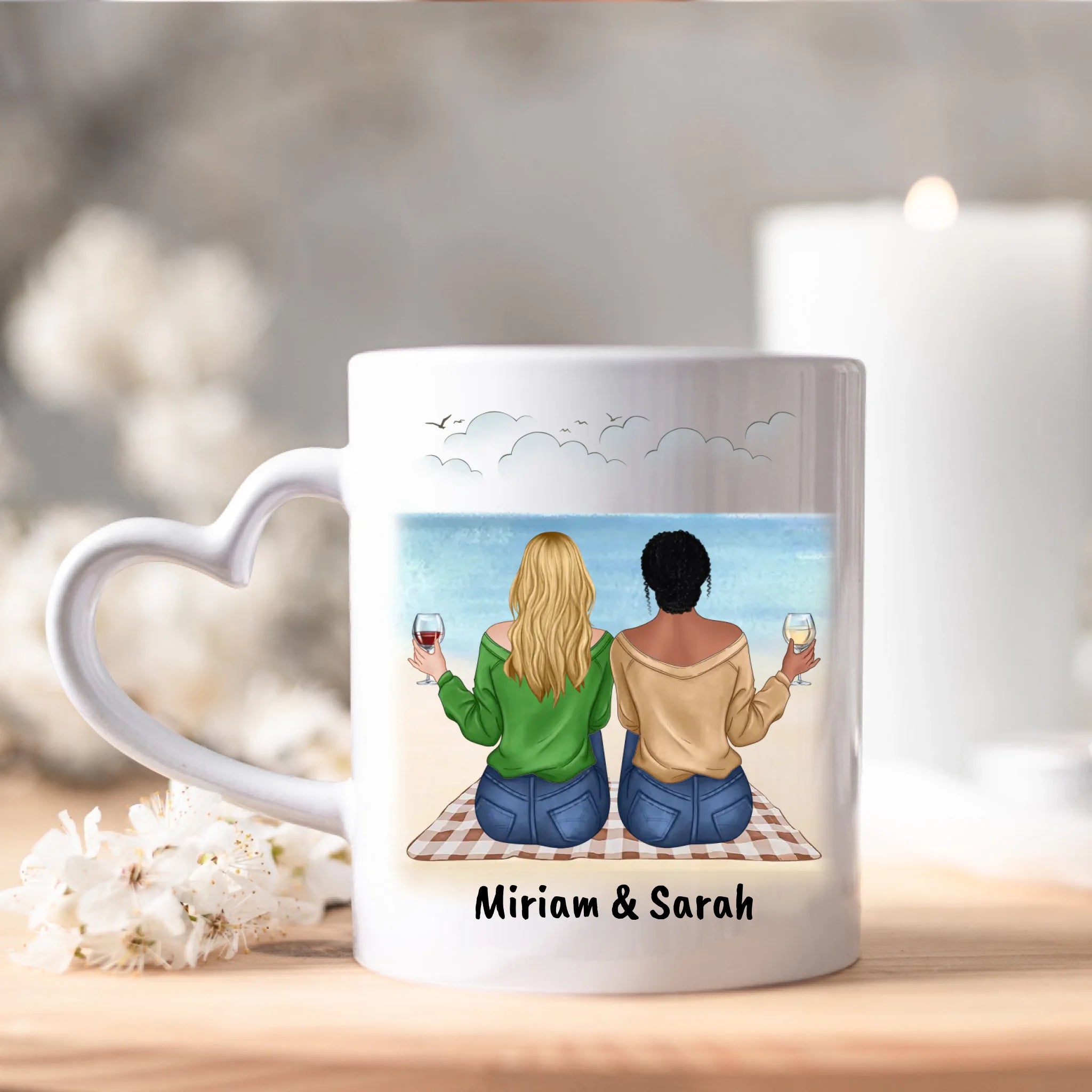 Tasse Beste Freundin Freundschaftstasse personalisiertes Geschenk Best Friends BFF Schwester mit Namen Weihnachten Geburtstag