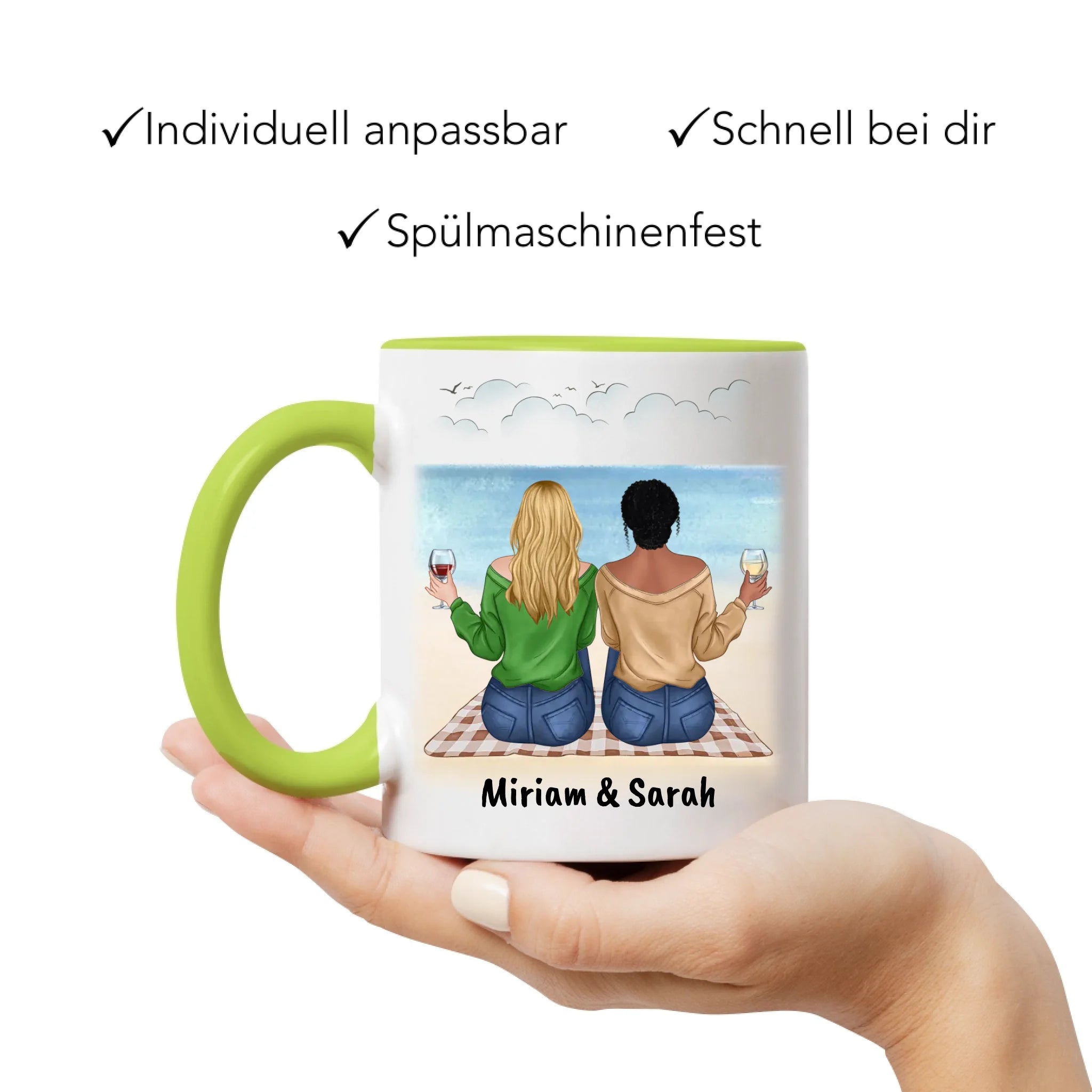 Tasse Beste Freundin Freundschaftstasse personalisiertes Geschenk Best Friends BFF Schwester mit Namen Weihnachten Geburtstag