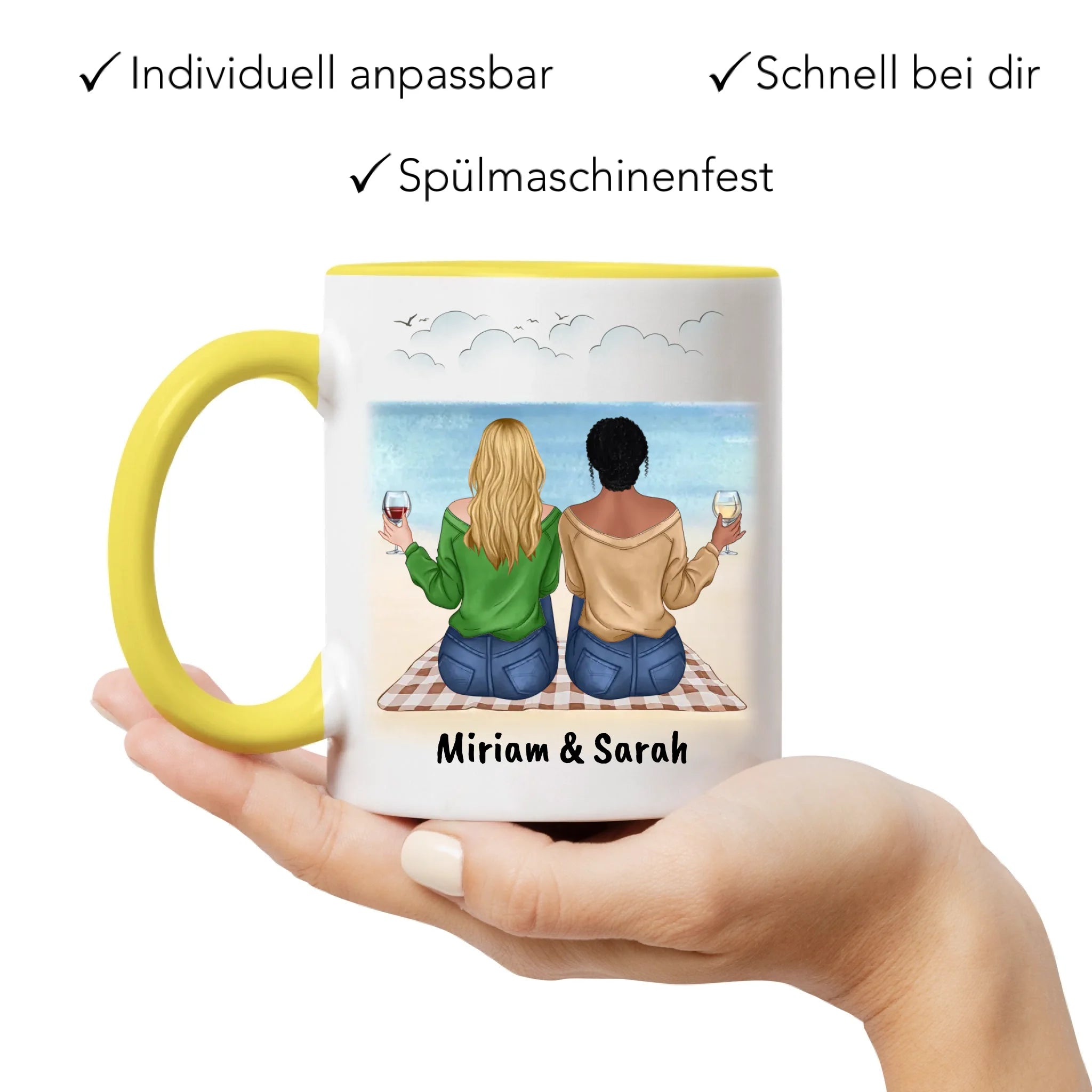 Tasse Beste Freundin Freundschaftstasse personalisiertes Geschenk Best Friends BFF Schwester mit Namen Weihnachten Geburtstag