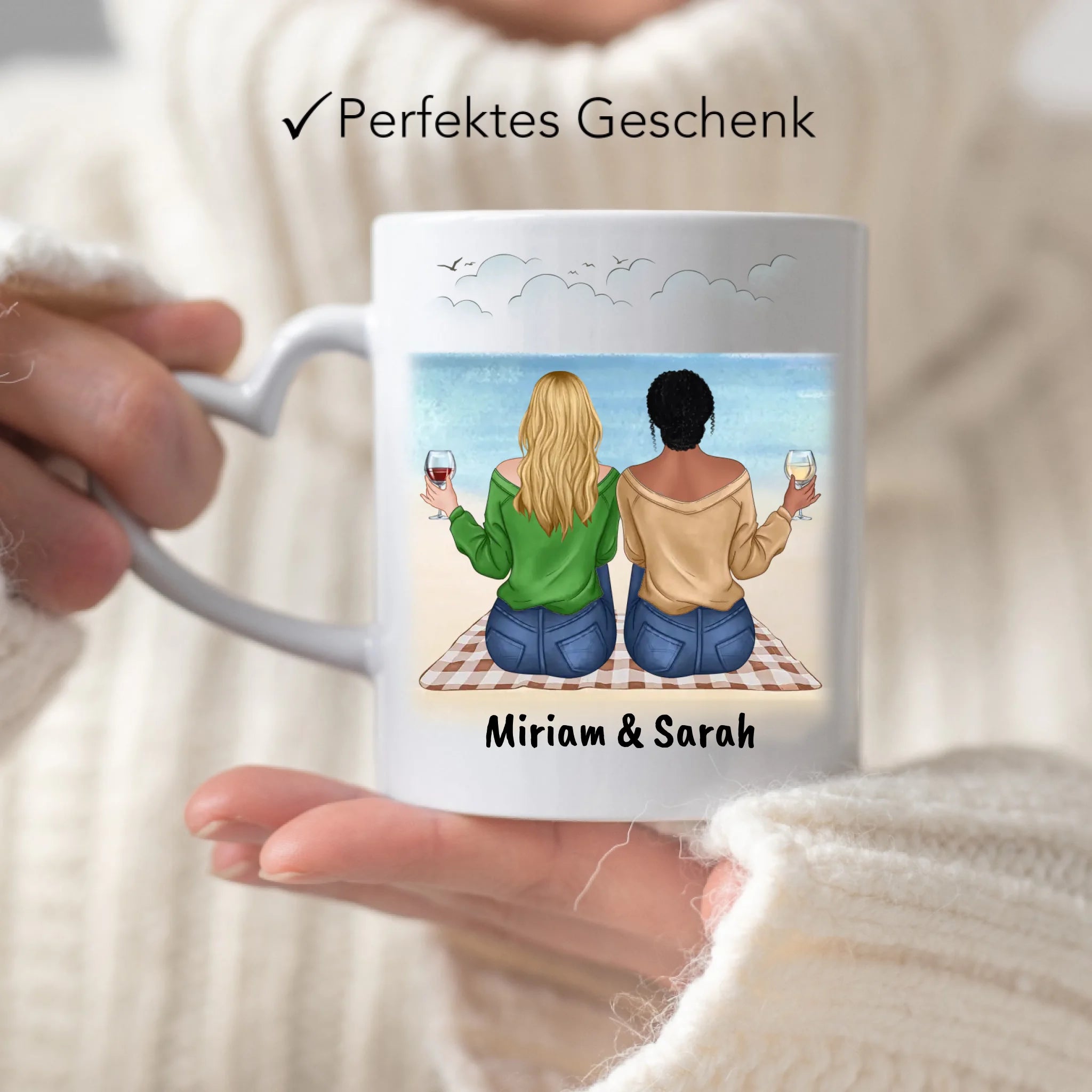 Tasse Beste Freundin Freundschaftstasse personalisiertes Geschenk Best Friends BFF Schwester mit Namen Weihnachten Geburtstag
