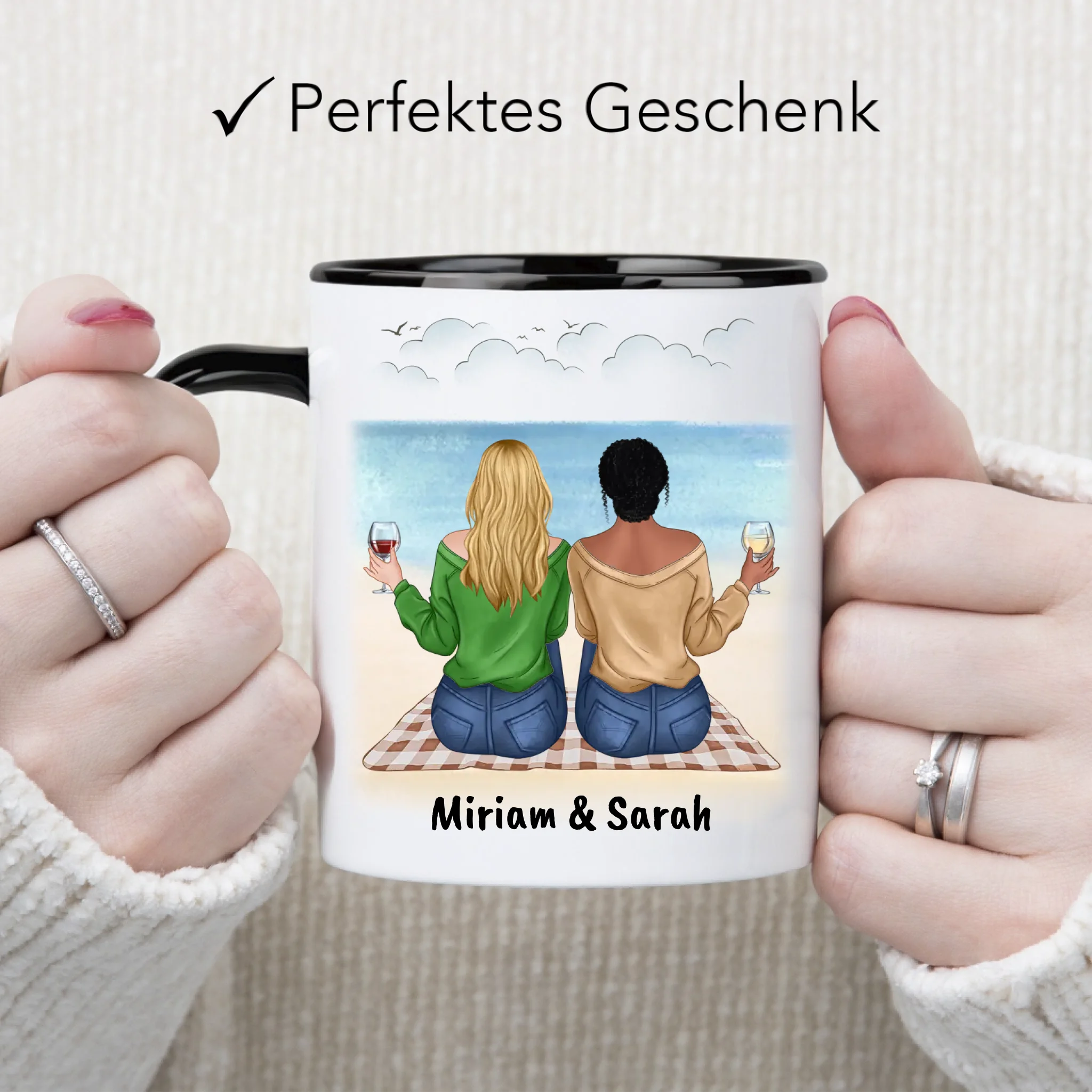 Tasse Beste Freundin Freundschaftstasse personalisiertes Geschenk Best Friends BFF Schwester mit Namen Weihnachten Geburtstag