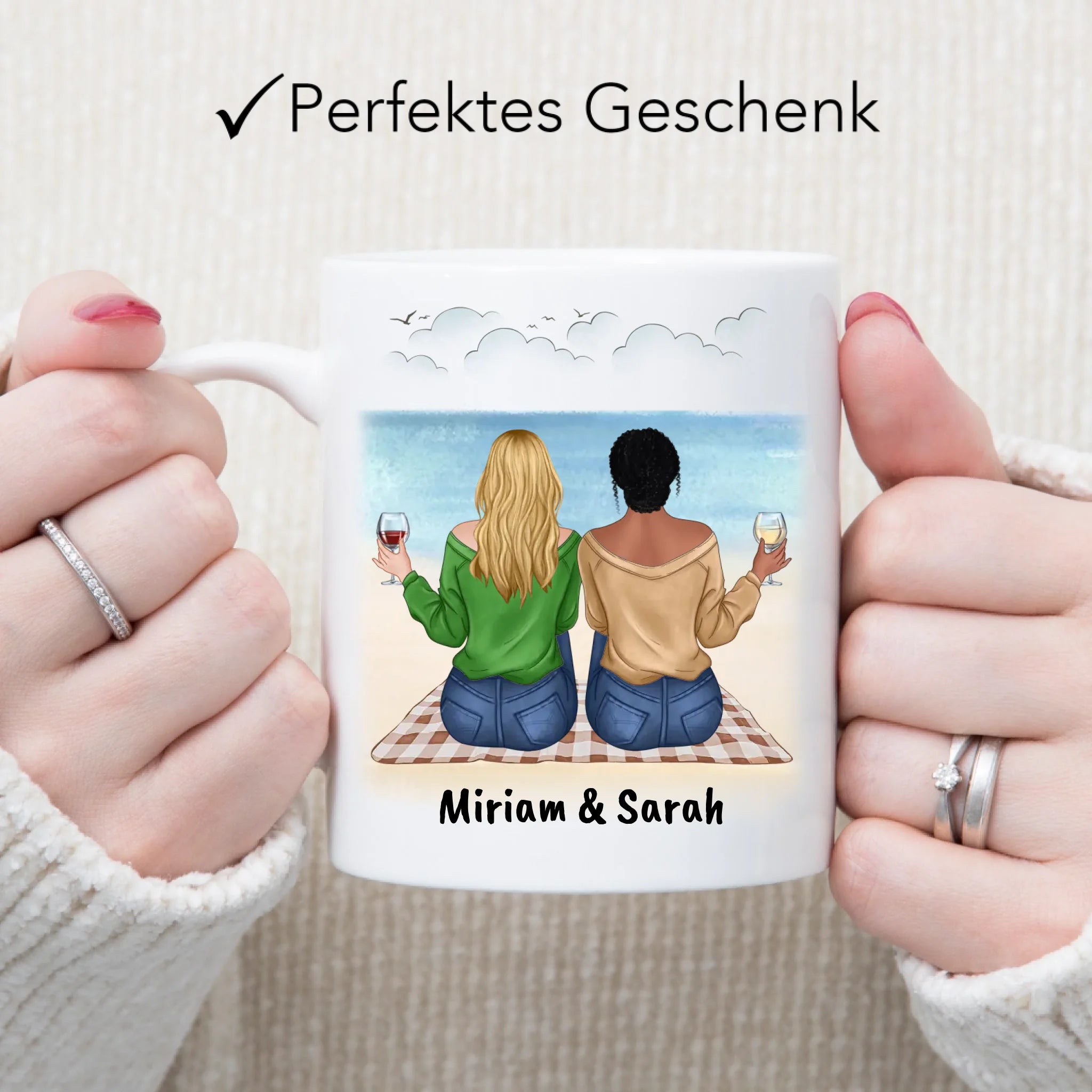 Tasse Beste Freundin Freundschaftstasse personalisiertes Geschenk Best Friends BFF Schwester mit Namen Weihnachten Geburtstag