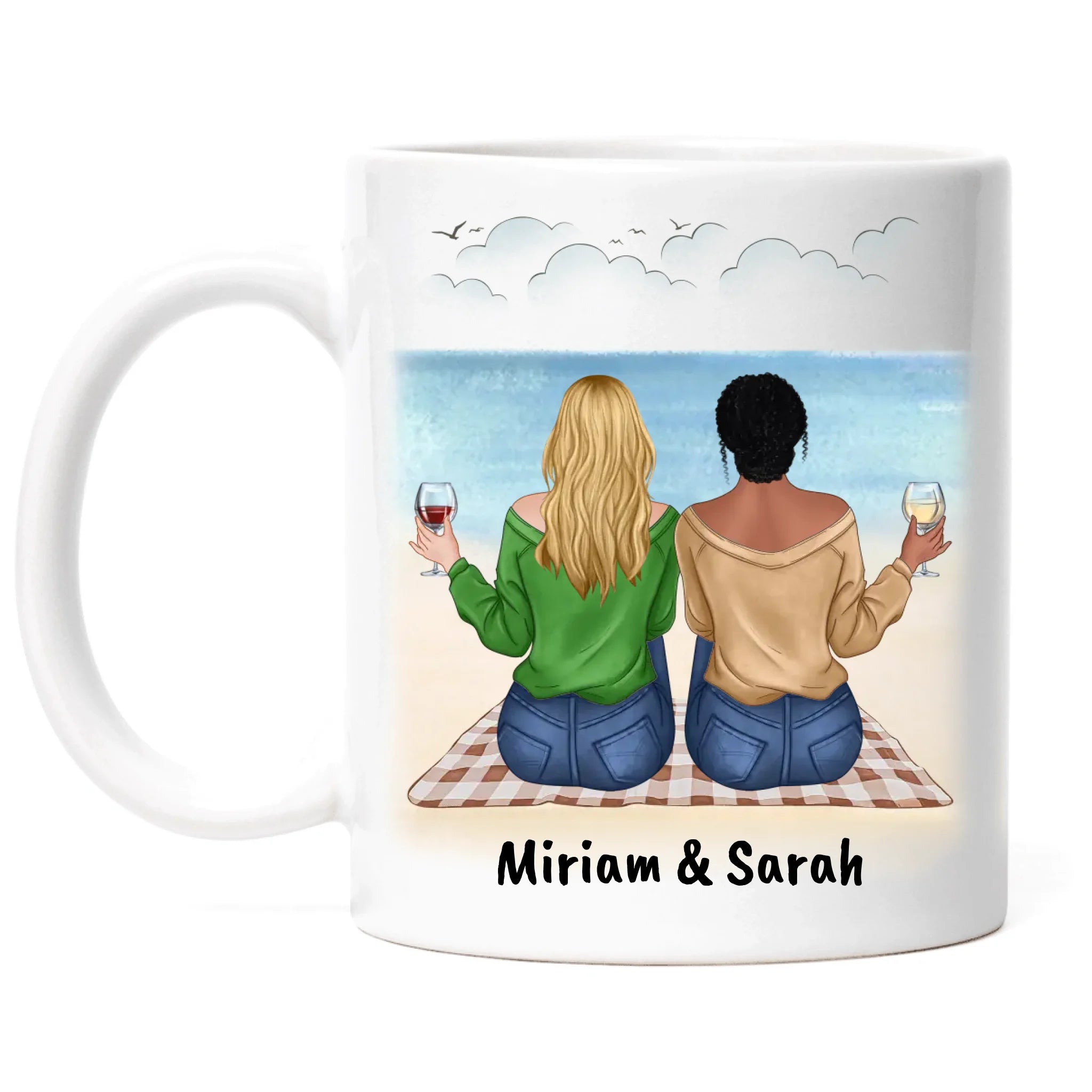 Tasse Beste Freundin Freundschaftstasse personalisiertes Geschenk Best Friends BFF Schwester mit Namen Weihnachten Geburtstag