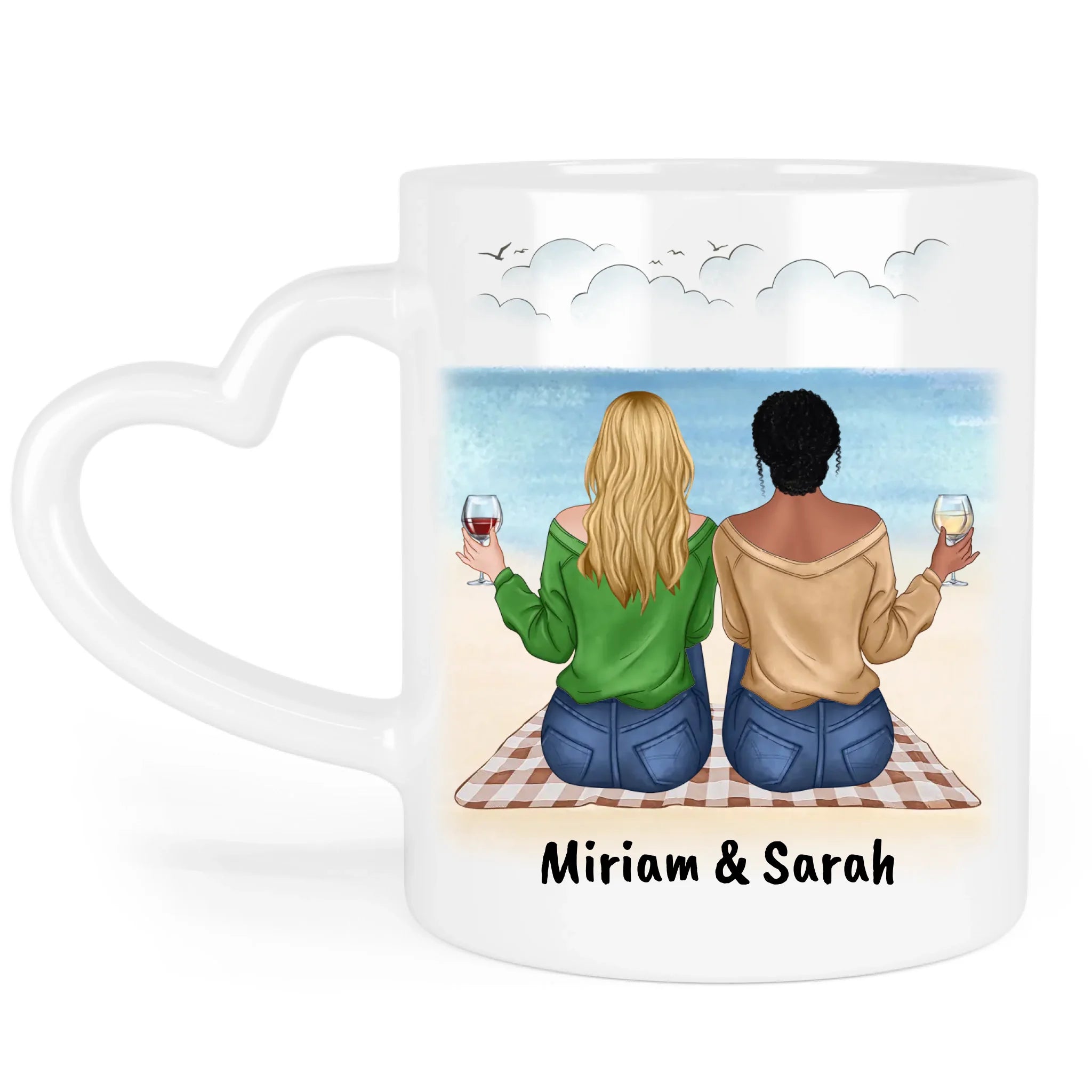 Tasse Beste Freundin Freundschaftstasse personalisiertes Geschenk Best Friends BFF Schwester mit Namen Weihnachten Geburtstag