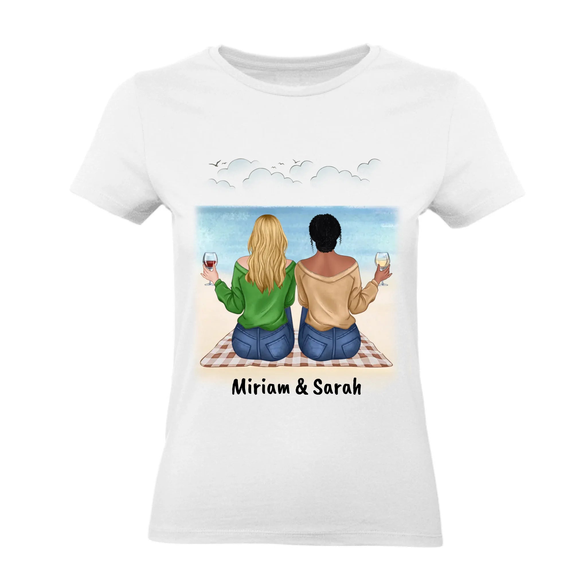 T-Shirt Beste Freundin Freundschaft personalisiertes Geschenk Best Friends BFF Schwester mit Namen Weihnachten Geburtstag