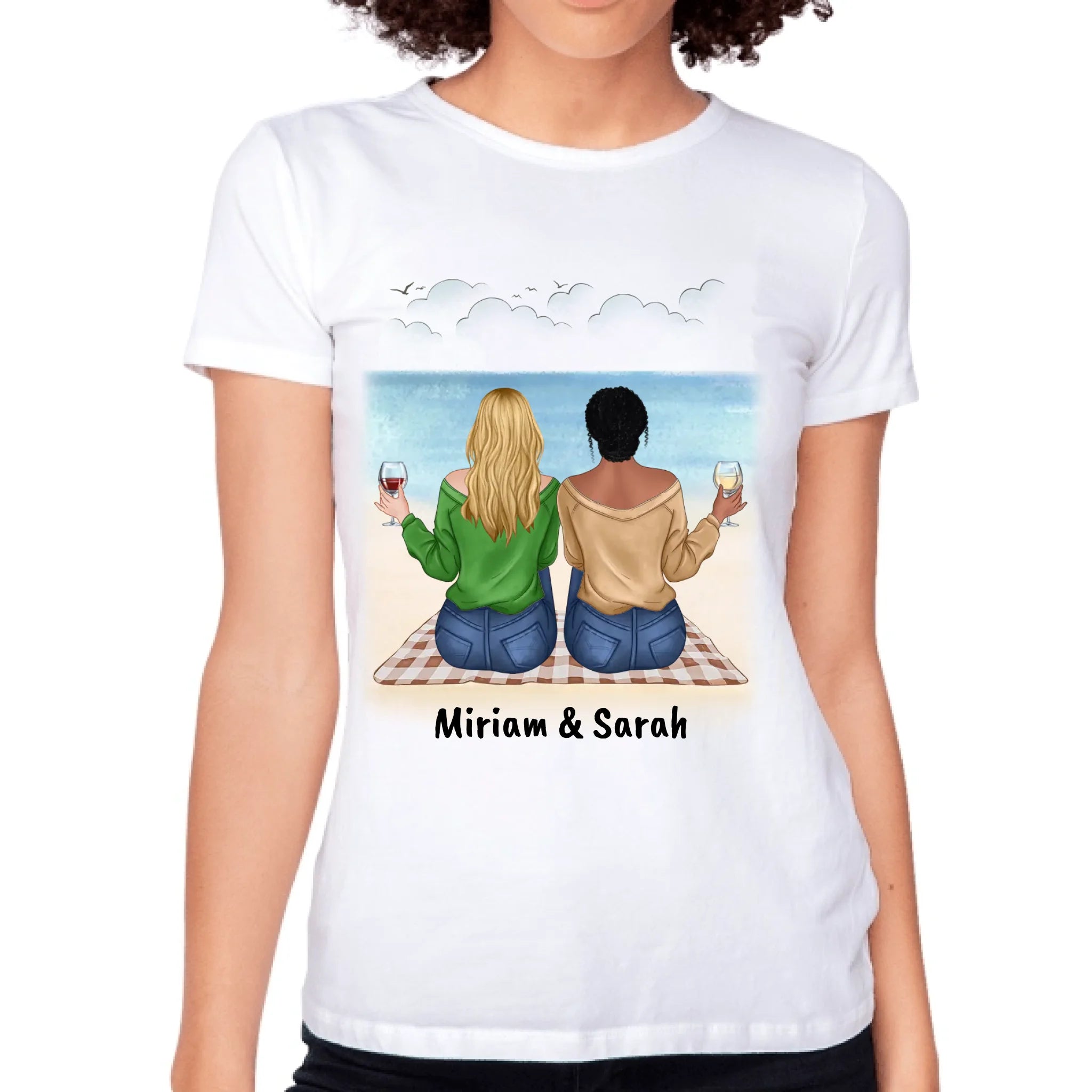 T-Shirt Beste Freundin Freundschaft personalisiertes Geschenk Best Friends BFF Schwester mit Namen Weihnachten Geburtstag
