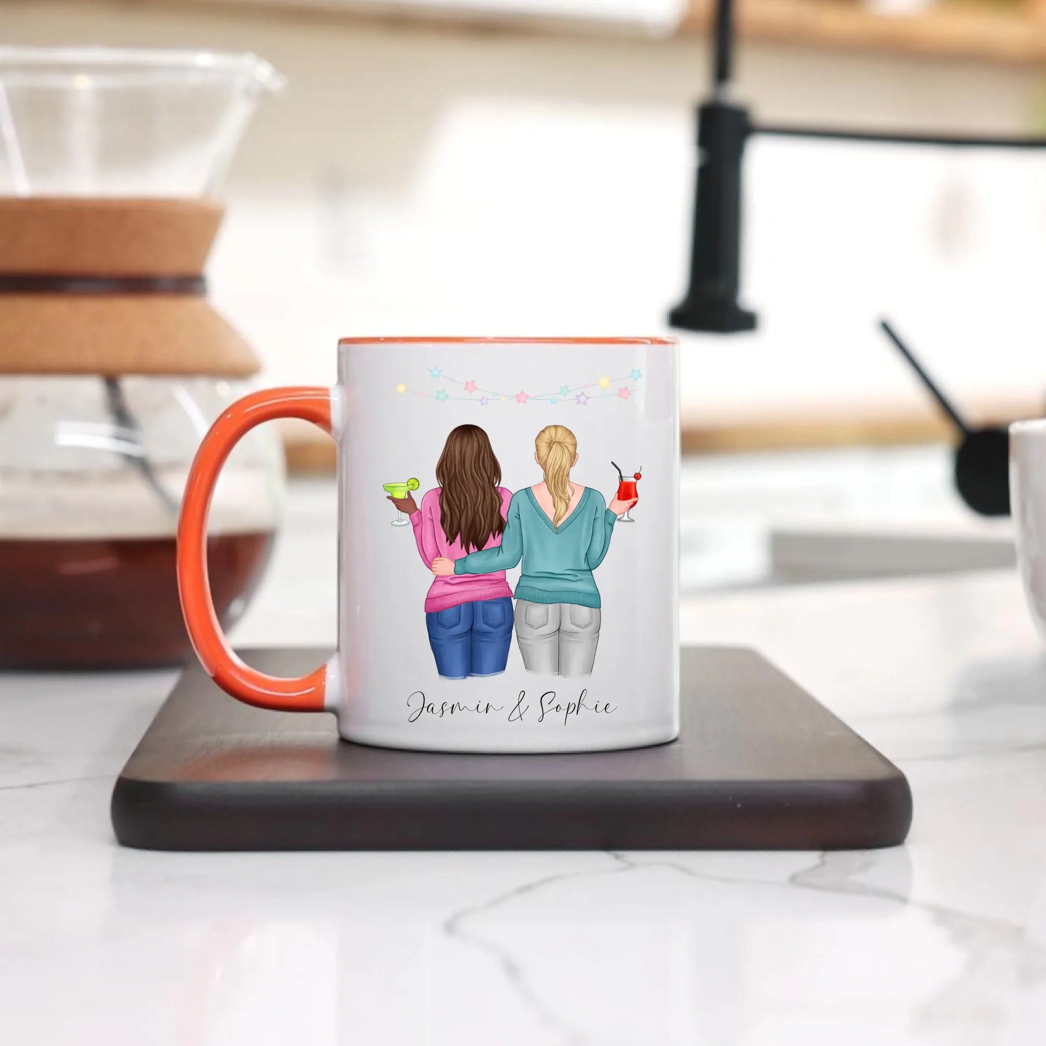 Tasse für Beste Freundin BFF Schwester Mutter Tochter Personalisierte Freundinnen Tasse Geschenk zum Geburtstag Weihnachten Abschied Arbeitskollegin