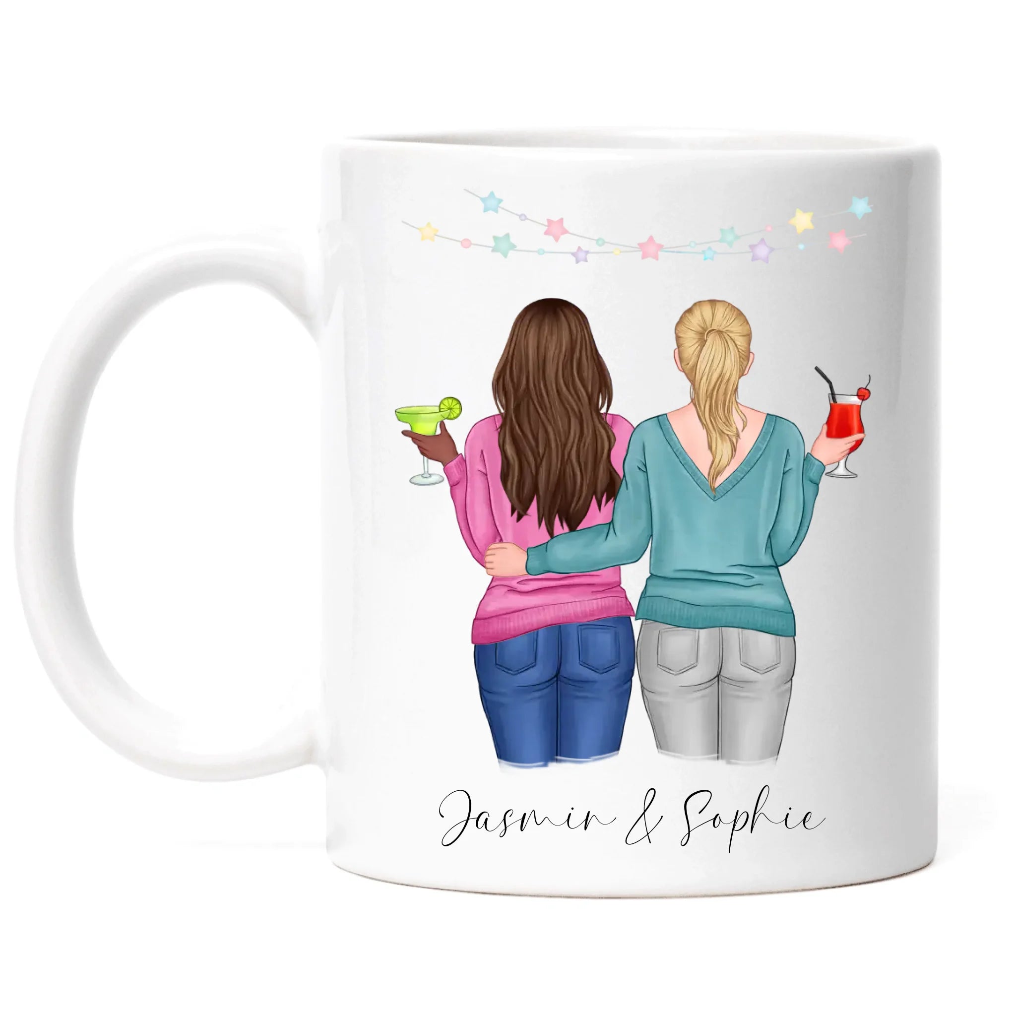 Tasse für Beste Freundin BFF Schwester Mutter Tochter Personalisierte Freundinnen Tasse Geschenk zum Geburtstag Weihnachten Abschied Arbeitskollegin