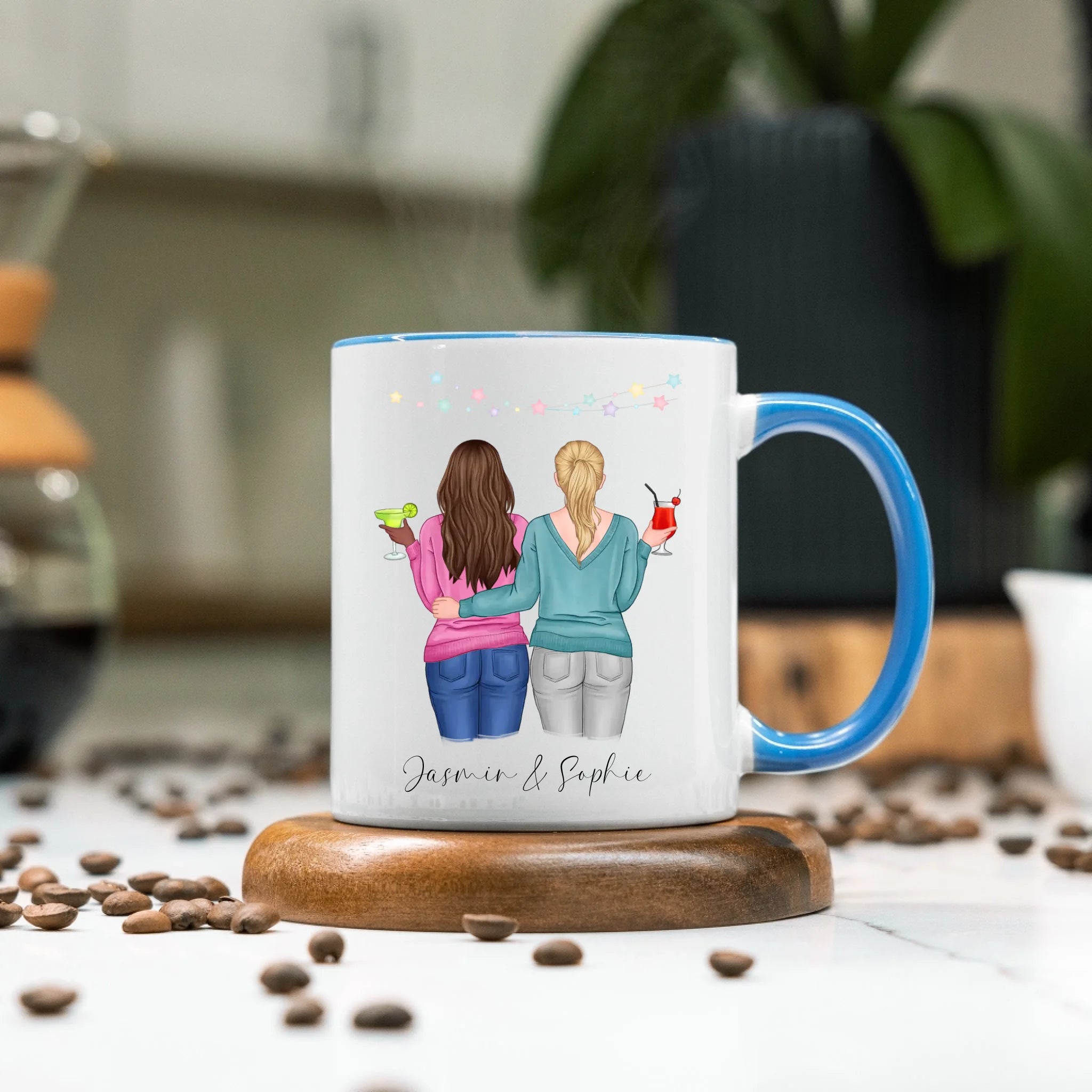 Tasse für Beste Freundin BFF Schwester Mutter Tochter Personalisierte Freundinnen Tasse Geschenk zum Geburtstag Weihnachten Abschied Arbeitskollegin