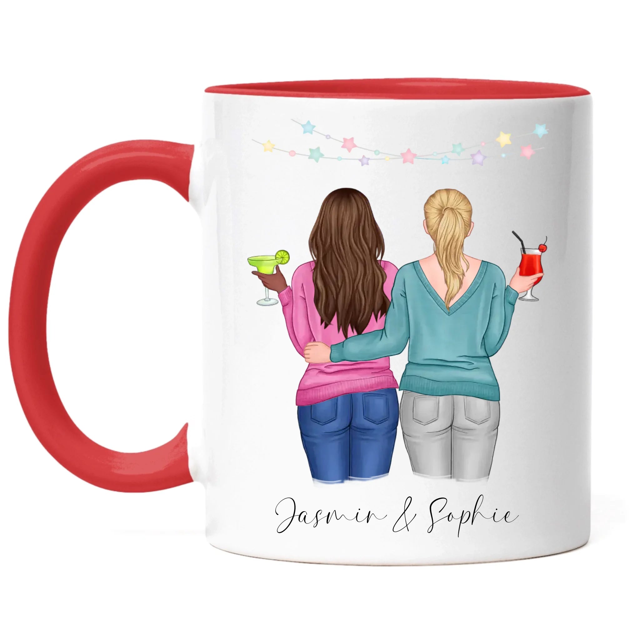 Tasse für Beste Freundin BFF Schwester Mutter Tochter Personalisierte Freundinnen Tasse Geschenk zum Geburtstag Weihnachten Abschied Arbeitskollegin