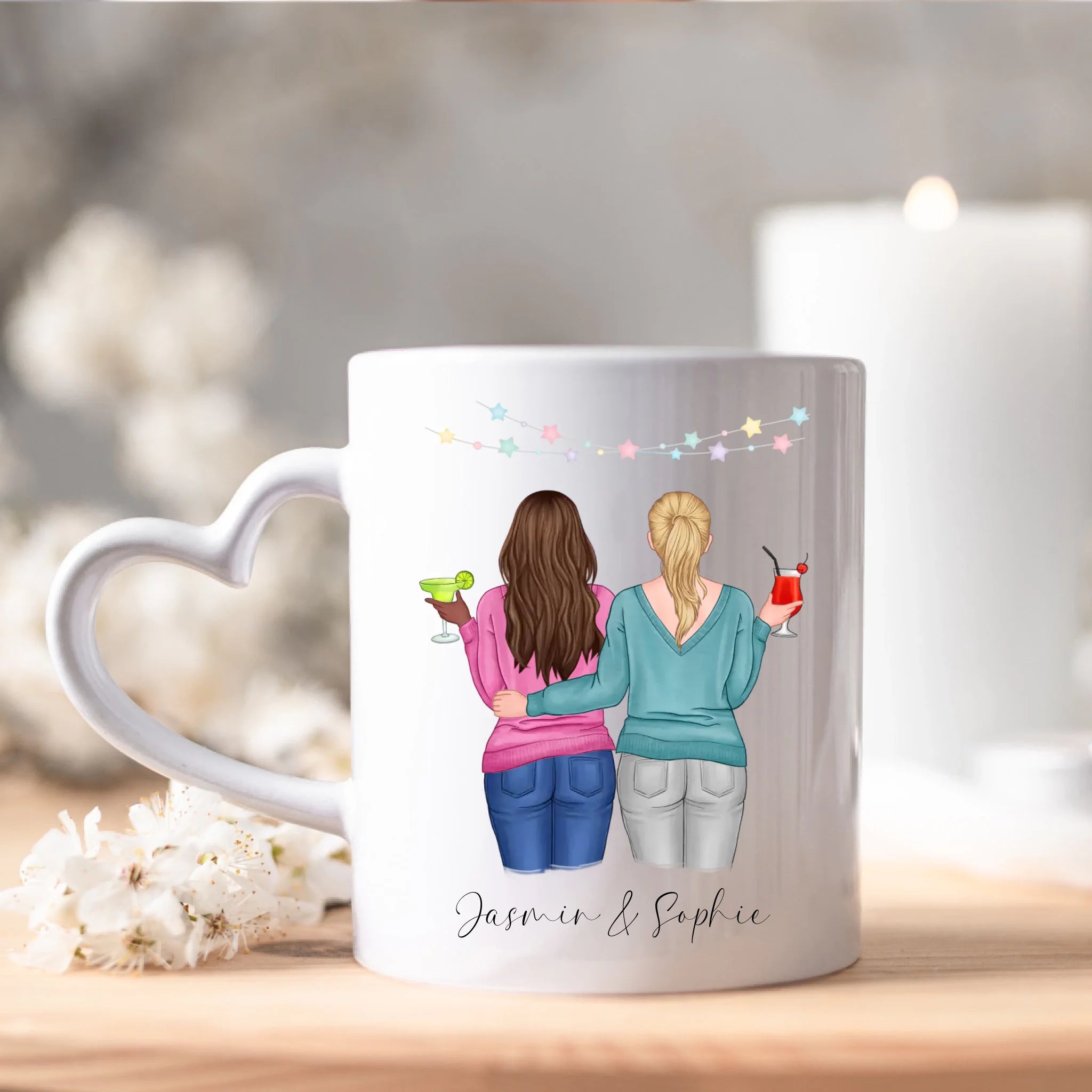 Tasse für Beste Freundin BFF Schwester Mutter Tochter Personalisierte Freundinnen Tasse Geschenk zum Geburtstag Weihnachten Abschied Arbeitskollegin