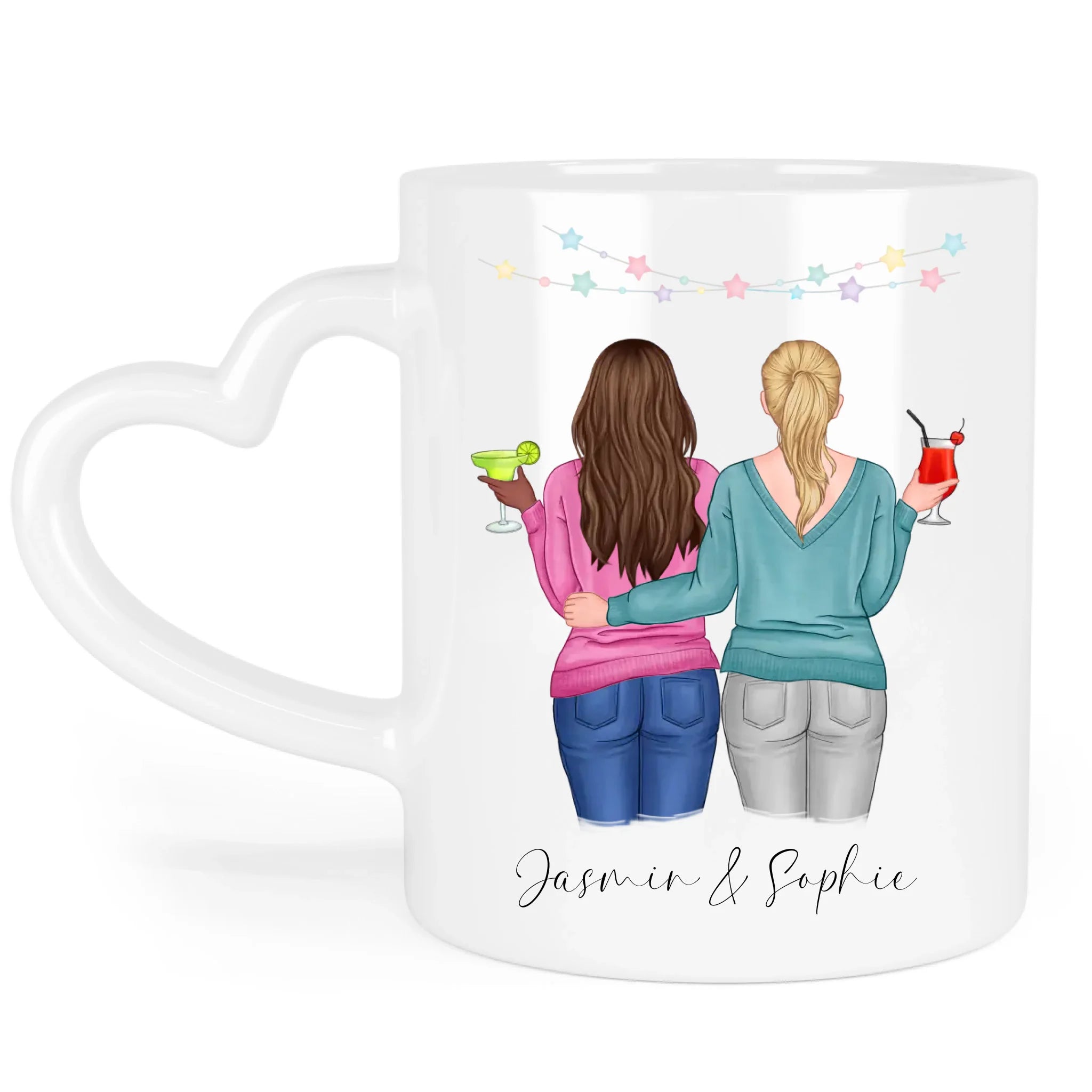 Tasse für Beste Freundin BFF Schwester Mutter Tochter Personalisierte Freundinnen Tasse Geschenk zum Geburtstag Weihnachten Abschied Arbeitskollegin