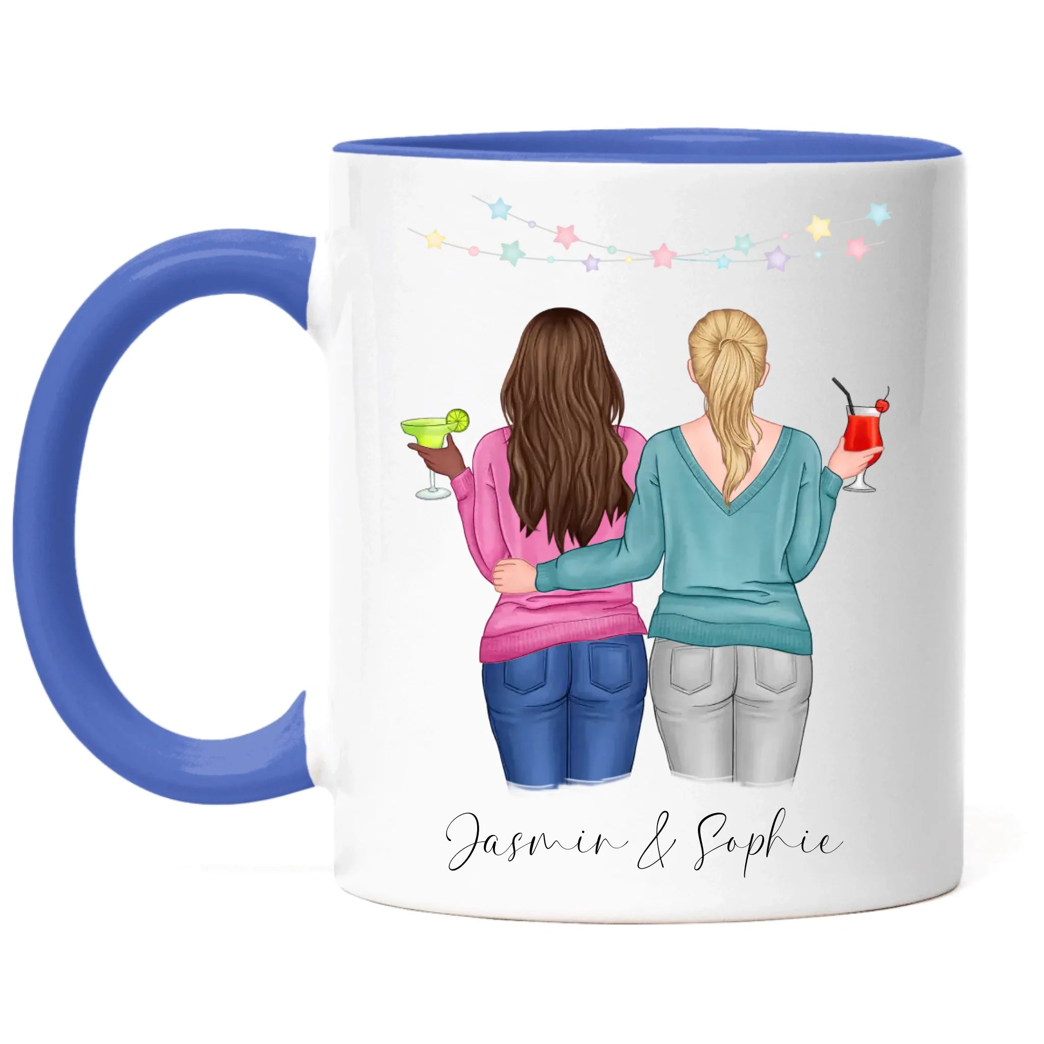 Tasse für Beste Freundin BFF Schwester Mutter Tochter Personalisierte Freundinnen Tasse Geschenk zum Geburtstag Weihnachten Abschied Arbeitskollegin