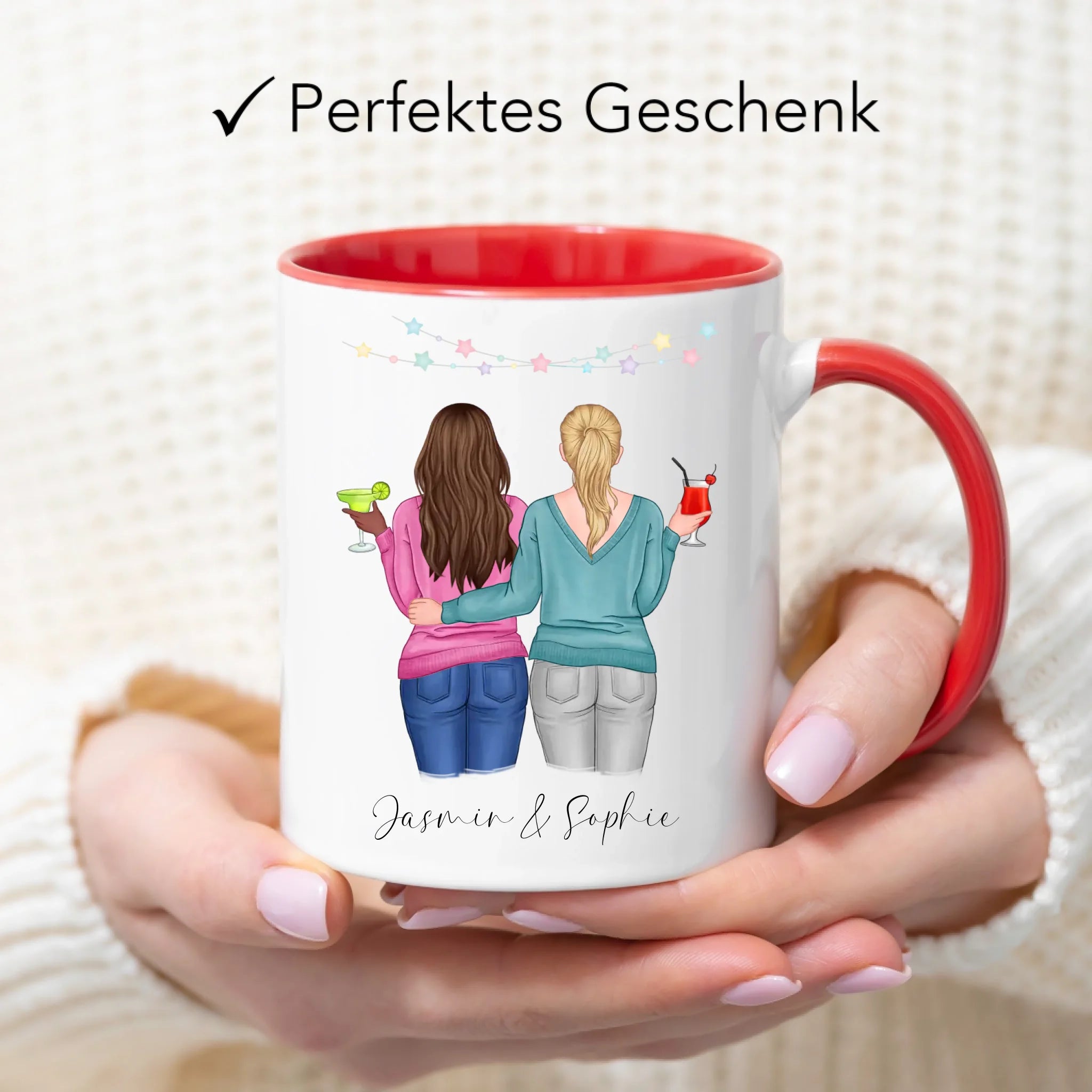 Tasse für Beste Freundin BFF Schwester Mutter Tochter Personalisierte Freundinnen Tasse Geschenk zum Geburtstag Weihnachten Abschied Arbeitskollegin
