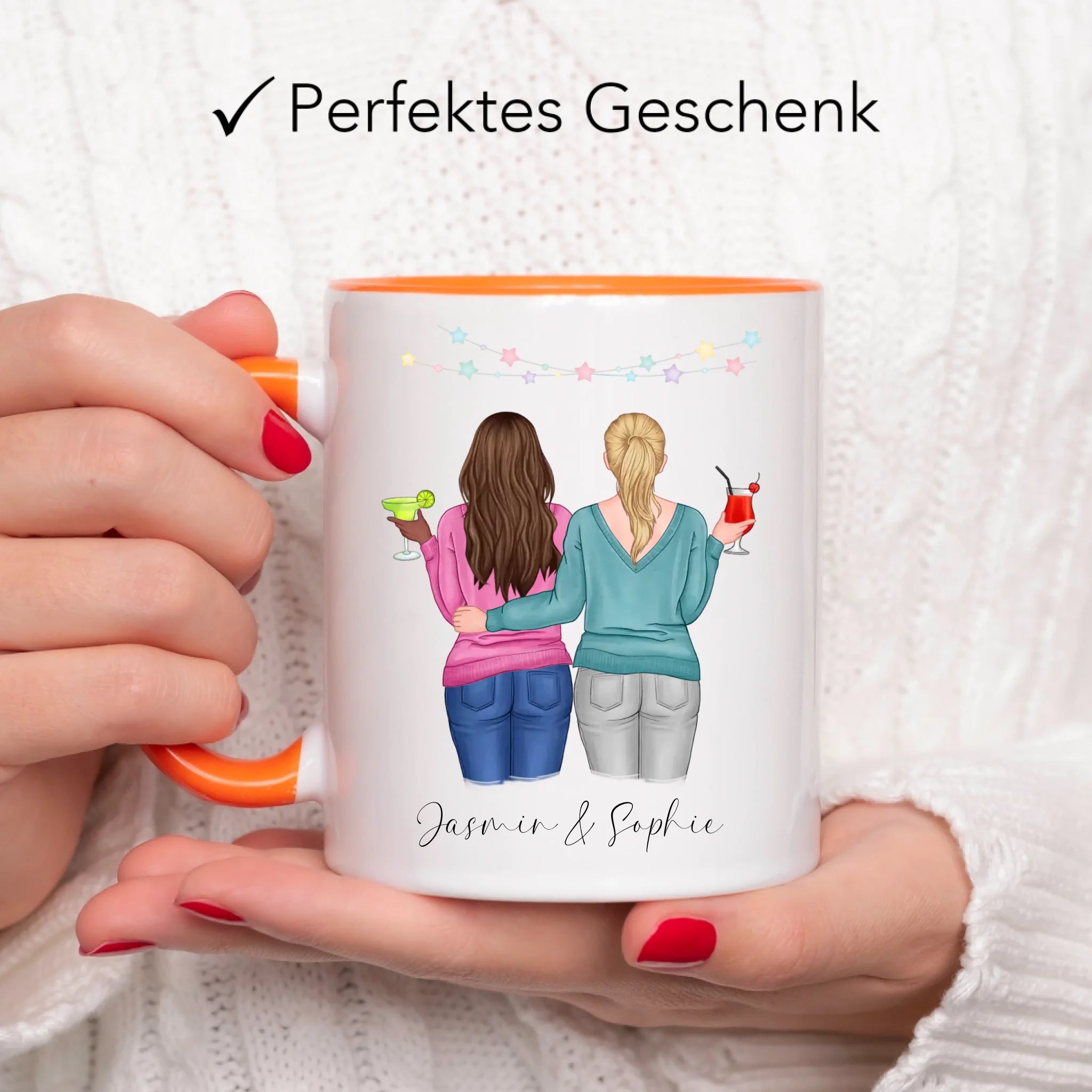 Tasse für Beste Freundin BFF Schwester Mutter Tochter Personalisierte Freundinnen Tasse Geschenk zum Geburtstag Weihnachten Abschied Arbeitskollegin