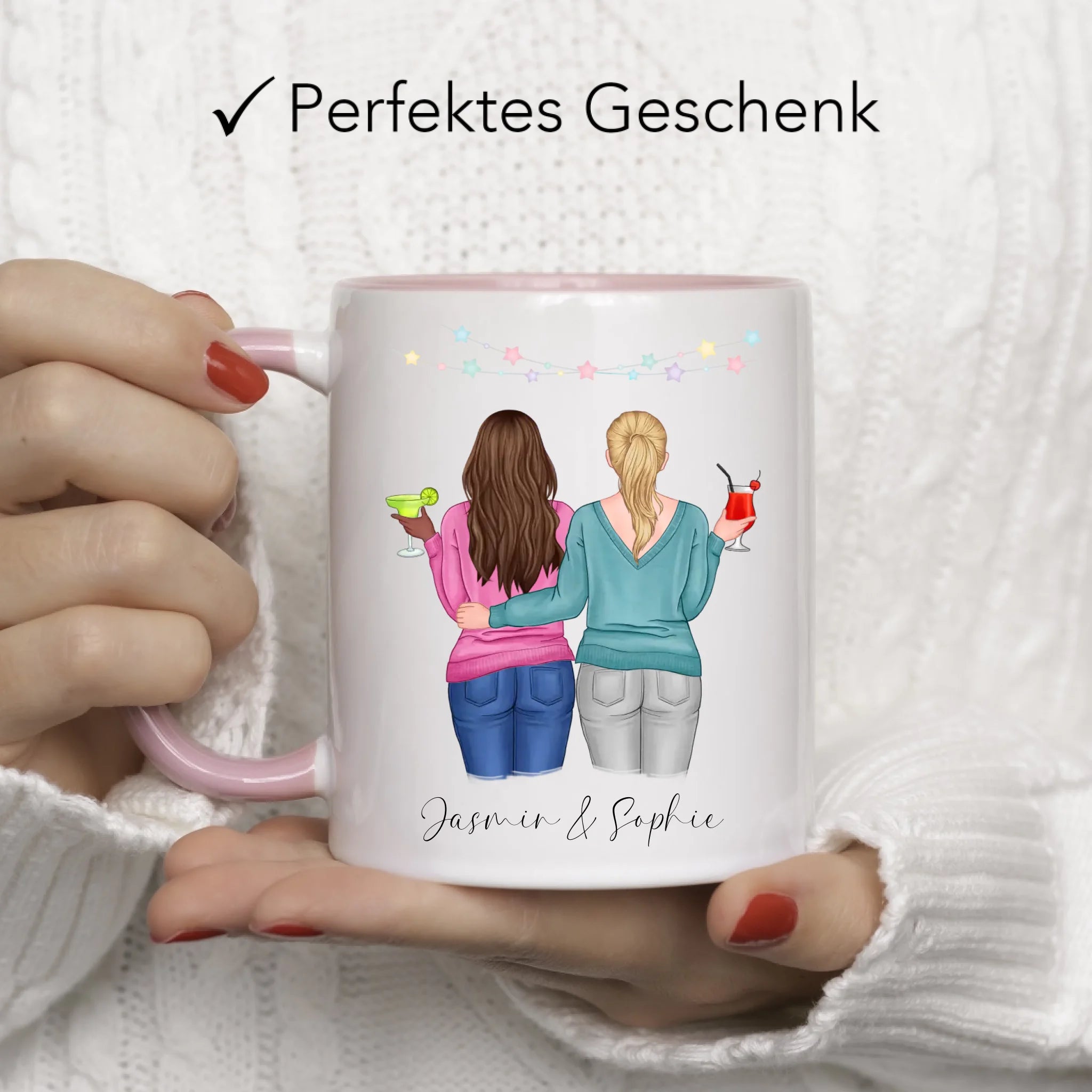 Tasse für Beste Freundin BFF Schwester Mutter Tochter Personalisierte Freundinnen Tasse Geschenk zum Geburtstag Weihnachten Abschied Arbeitskollegin