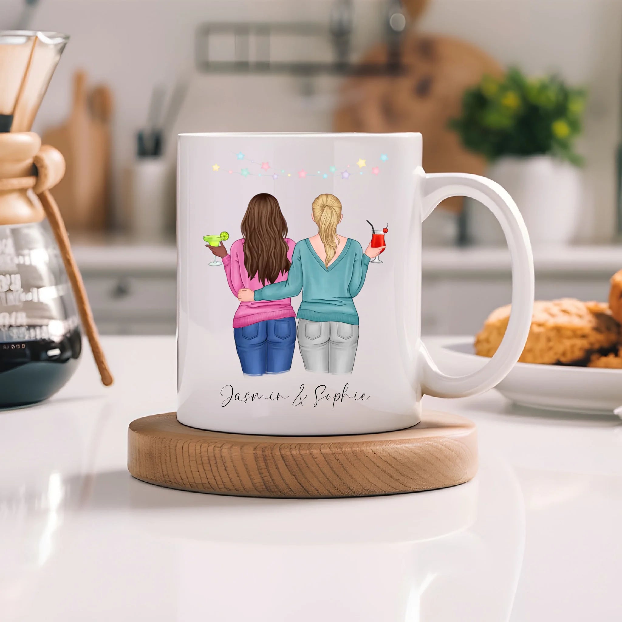 Tasse für Beste Freundin BFF Schwester Mutter Tochter Personalisierte Freundinnen Tasse Geschenk zum Geburtstag Weihnachten Abschied Arbeitskollegin