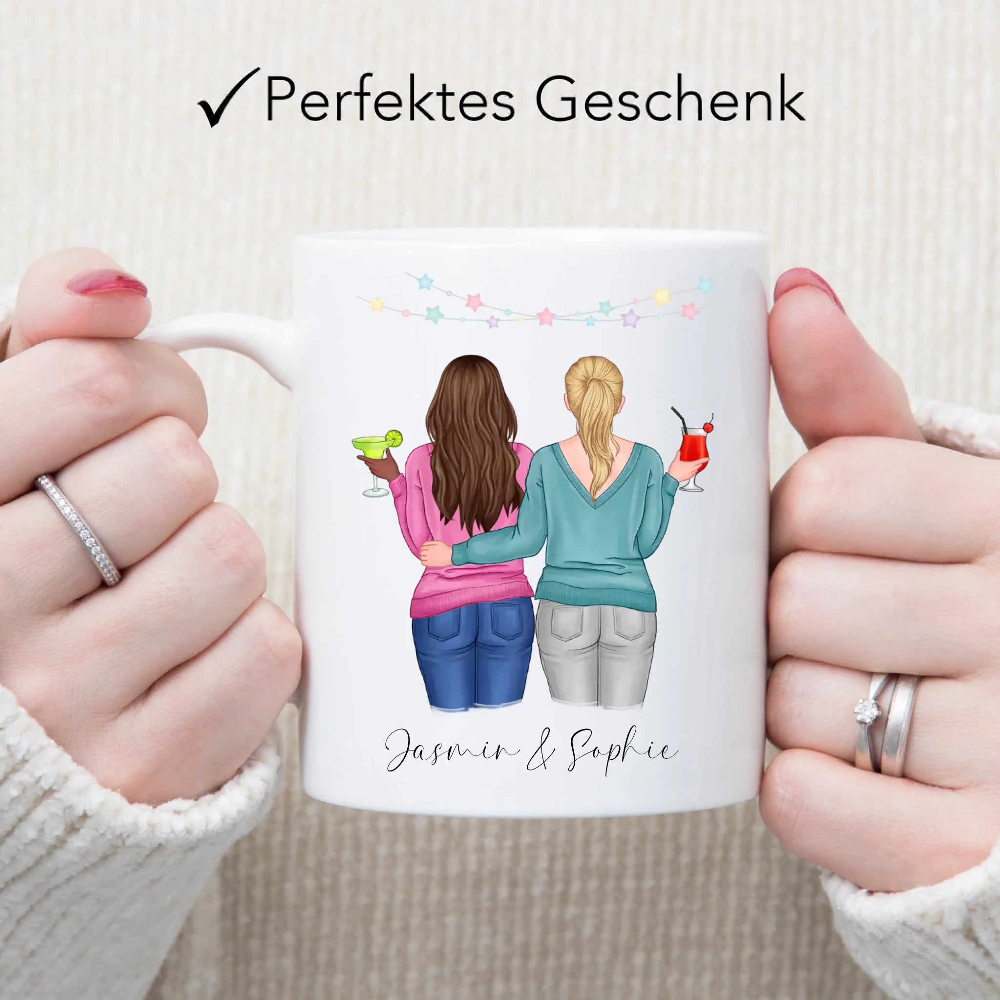 Tasse für Beste Freundin BFF Schwester Mutter Tochter Personalisierte Freundinnen Tasse Geschenk zum Geburtstag Weihnachten Abschied Arbeitskollegin