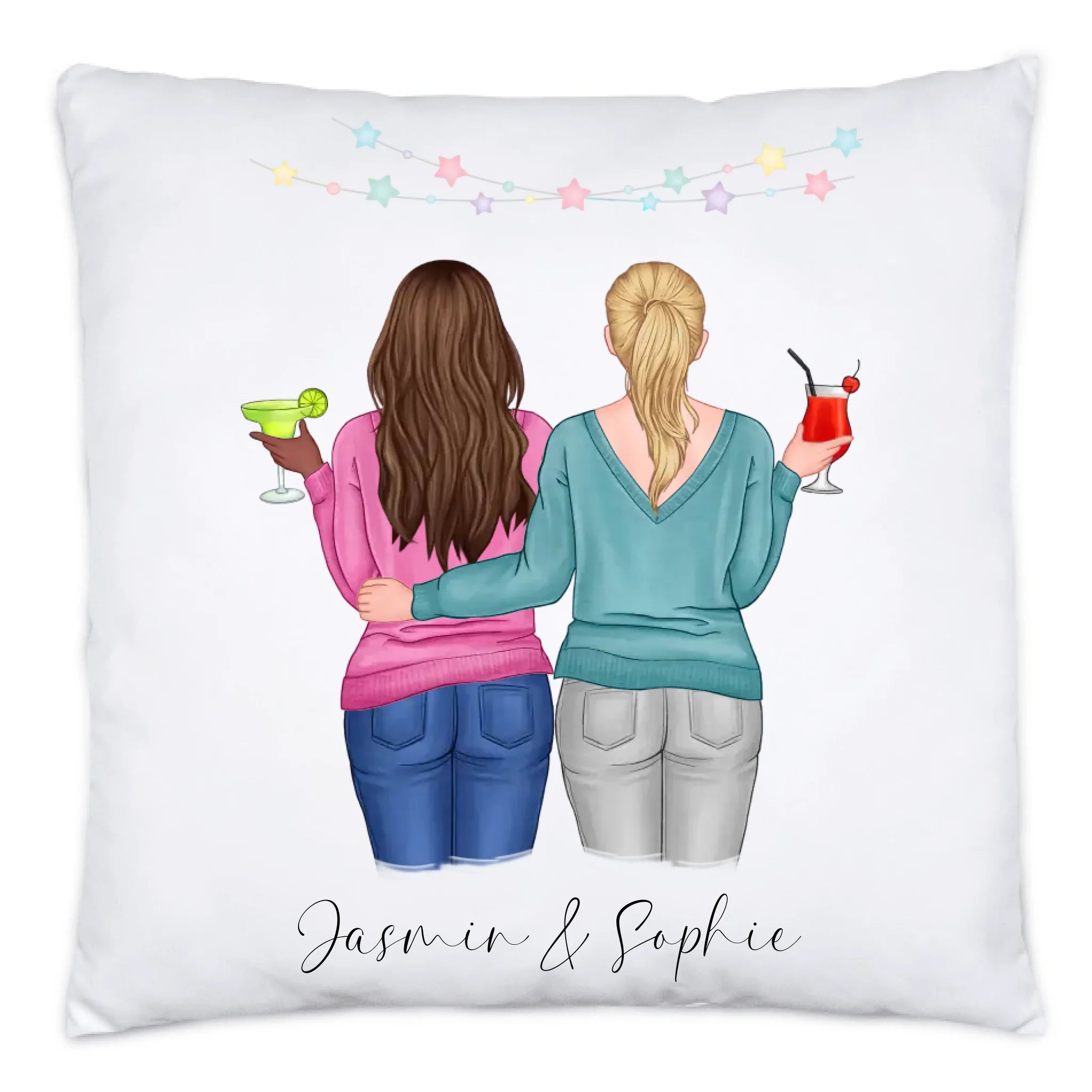 Kissen für Beste Freundin BFF Schwester Mutter Tochter Personalisierte Freundinnen Geschenk zum Geburtstag Weihnachten Abschied Arbeitskollegin - Kissen inkl. Füllung